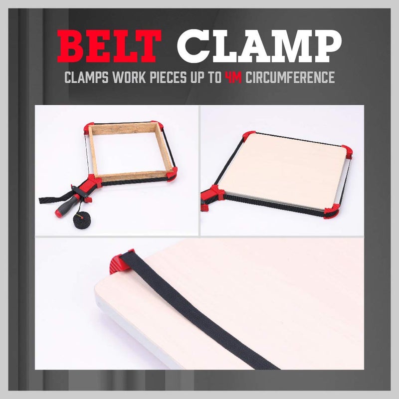 SEDY 13 ft. Belt Band Clamp Strap Clamp for Woodworking, Quick Release Frame Clamps with 90-Degree Corner Pieces - Image 3